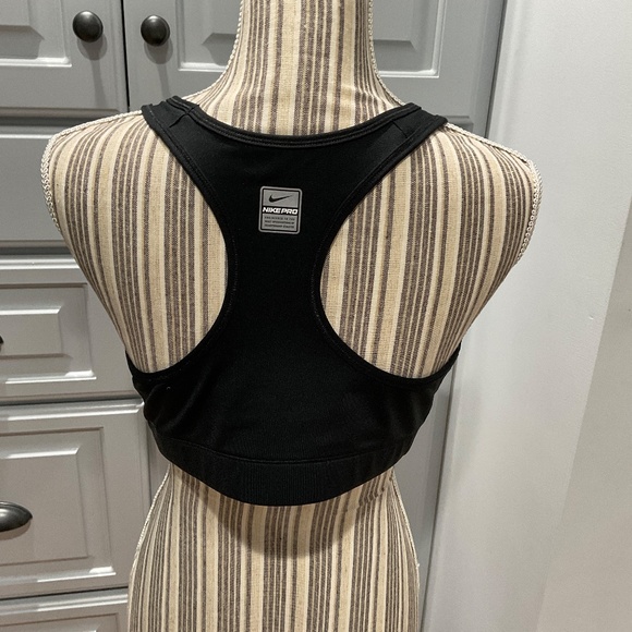Black Nike Pro Racer Back Sports Bra, Size L , NWOT - Picture 3 of 3